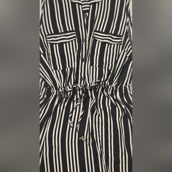Lily Morgan Sleeveless Black & White Striped Lughtweight Dress– Size XL - Picture 7 of 13